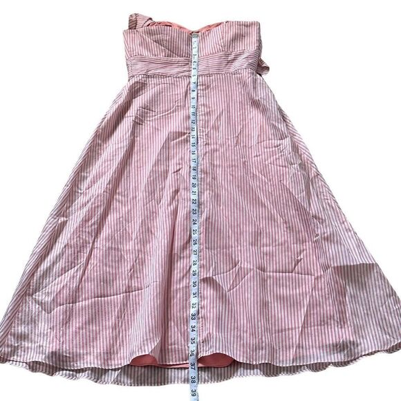 Gianni Bini Layla Orange Ivory Stripe Strapless Dress Size 2 - Picture 13 of 13